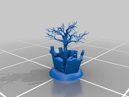 kar küresi karga film gotik dekor mezarlık destek ağaç 3d print model - Mito3D
