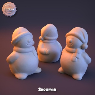 snowman snow man winter figurine cute ice xmas december 3d print model - Mito3D