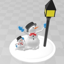 snowman art snow ball child cap 3d print model - Mito3D