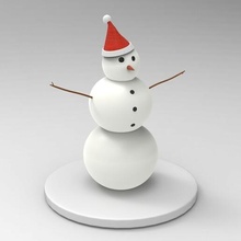 boneco neve 3d modelo queda inverno arte personagem base pobre ativos adereços impressão 3d print model - Mito3D