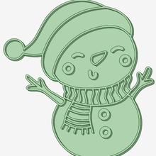 snowman 7 cookie cutter tool doll snow 3d print model - Mito3D