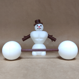 snowman bodybuilder Home muscle fitness gym sport christmas toy holiday decoration winter figurine festive decor cute collectible 3d print model - Mito3D