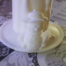 snowman candle art snow led 3d print model - Mito3D