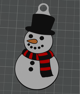 bonhomme neige Noël arbre ornement art jack gel pendre froid hiver fête chapeau écharpe boutons flocon ornements 3d print model - Mito3D