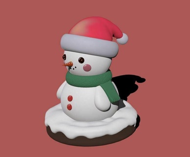 Schneemann Weihnachten Kunst Kobold Schnee Deckel Winter Karotte Süßigkeiten Maskottchen Spiele kalt Jesus Krippe Geburt 3d print model - Mito3D