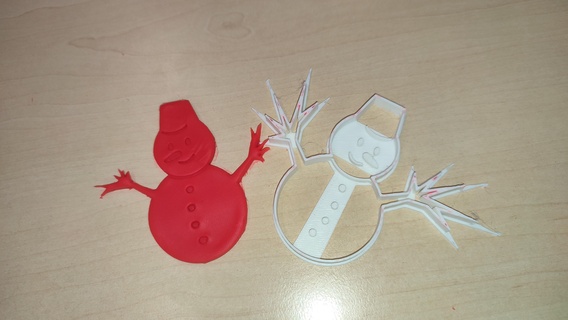 snowman cookie cutter form christmas cold 3d print model - Mito3D