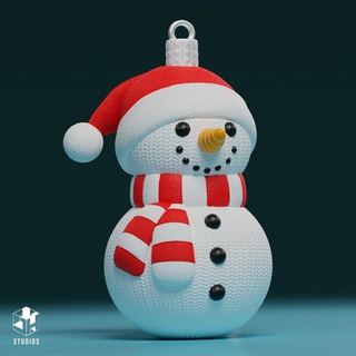 boneco neve crochê textura cabide enfeite versão arte Pokémon Natal decoração papanoel 3d print model - Mito3D