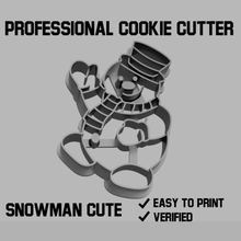 snowman cute cookie cutter food christmas xmas 3d print model - Mito3D