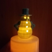 snowman electric candle cover light fun freetime covid corona decoration figure statue christmas night 3d print model - Mito3D