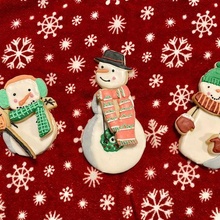 bonhomme neige famille biscuit coupeur puzzle ensemble outil vacances Noël 3d print model - Mito3D