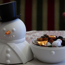boneco de neve giftbox a casa decoração natal 3d print model - Mito3D