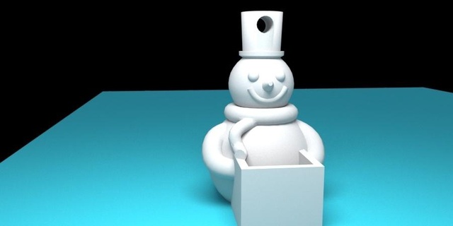 pupazzo neve portachiavi figurina appendere albero arte giocattolo Natale Basso poli Stampa posto ornamento 3d print model - Mito3D