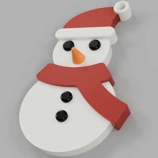 pupazzo neve portachiavi articolato Natale vacanze agrifoglio festoso regalo divertimento giocattolo Stampa posto carina presente natale cappello pulsante 3d print model - Mito3D