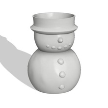 snowman pencil pot christmas flowerpot holder plant snow chrismas 3d print model - Mito3D