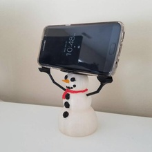 snowman phone holder gadget 3d pen christmas decoration holiday stand smartphone 3d print model - Mito3D