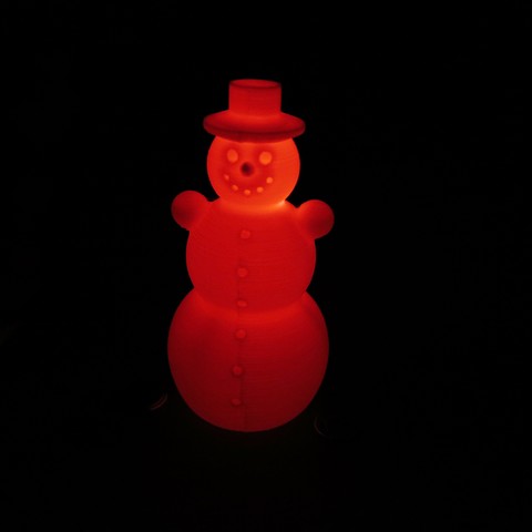 snowman schneemann 120mm rgb yavaş cr2032 düğme pil Christmas yanıp sönen led art shining candle christnmas xmas coincell dinner diode design stand button buttoncell hat light sculpture white winter weihnachten weihnachtsfest ornament 3D print model - Mito3D