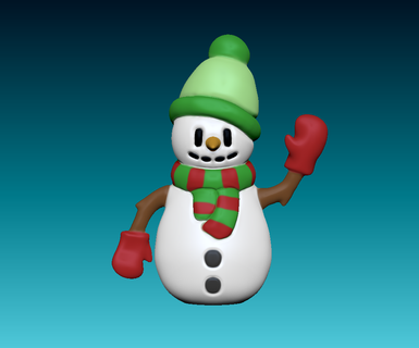 pupazzo neve inciampare ragazzi Natale arte uomo epico santa 3d print model - Mito3D