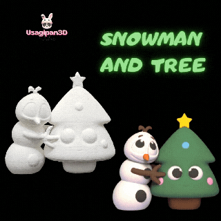 snowman tree cute xmas celebration deco holiday christmas ornament cartoon toy art decorative play sculpture miniatures 3d print model - Mito3D