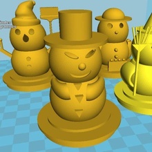 snowmen deco christmas 3d print model - Mito3D