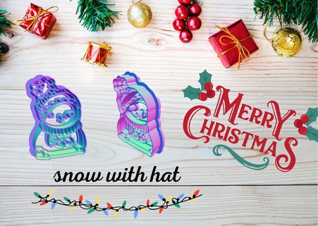 nieves Navidad Galleta sombrero alegre jeappy cortador 3d print model - Mito3D
