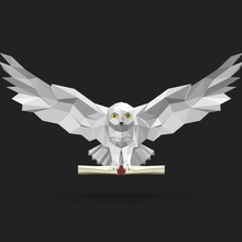 snowy owl winter bird beak barnowl prey hunt claw animals decor toy figurine 3d print model - Mito3D