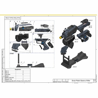 desaire pistola engranajes guerra imprimible 3d modelo stl + canalla haz personal utilizar 3d print model - Mito3D