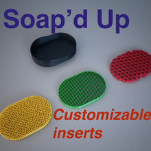 soap'd - bar soap holder customizable 3d print model - Mito3D