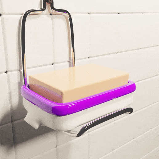 soap dish lateral water escape bath shower 3D print model - Mito3D