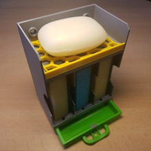 sabun 3 Sünger tutucu çöp konteyneri ev banyo 3d print model - Mito3D