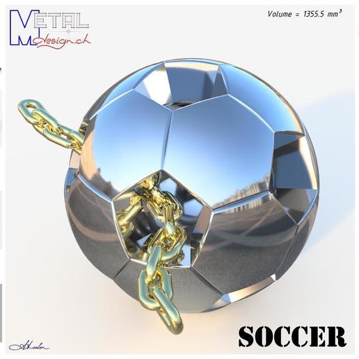 le soccer de la mode pendentif bijoux 3D print model - Mito3D