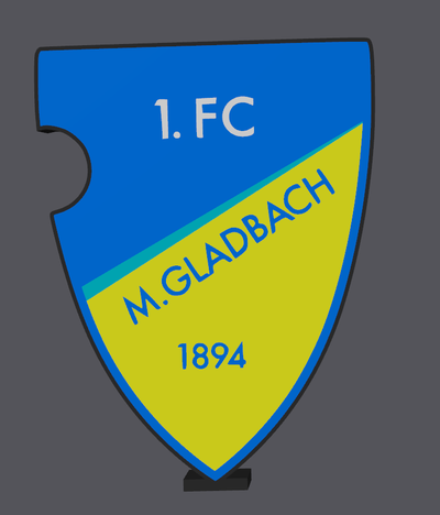futebol 1 fc m nchengladbach conduziu caixa luz fu bola lampe luminária diversão clube emblema logotipo deko dekor 3d print model - Mito3D