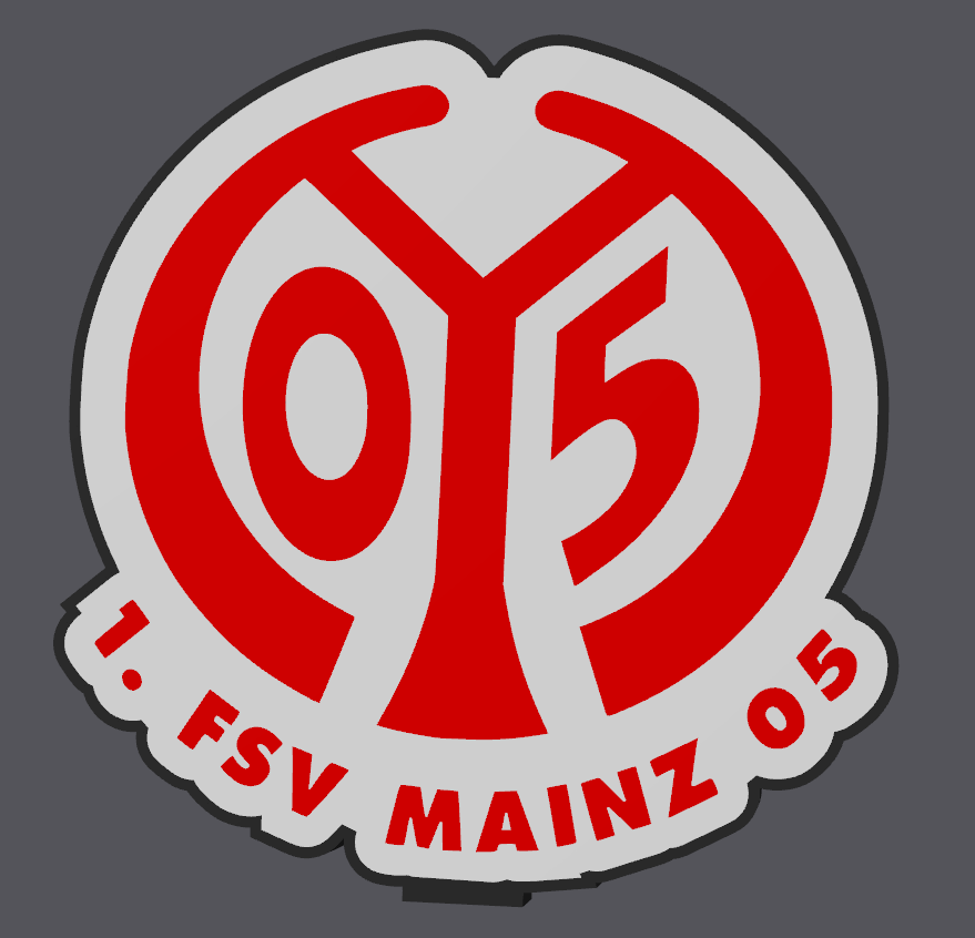 fußball 1 fsv mainz led leuchtkasten fu ball lampe spaß verein fc emblem logo deko dekor 3D print model - Mito3D