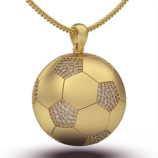 football Balle pendentif argent or bijoux imprimable 3d modèle tendance mode conception zbrush tigre 3d print model - Mito3D