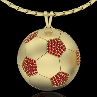 football Balle pendentif argent or bijoux imprimable 3d modèle tendance mode conception zbrush tigre 3d print model - Mito3D
