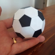 soccer ball truncated icosahedron assembly game archimedean solid decoration football geometric no glue ornament toy world cup 3d print model - Mito3D