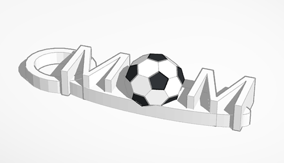 football maman porte clés Football sport 3d print model - Mito3D