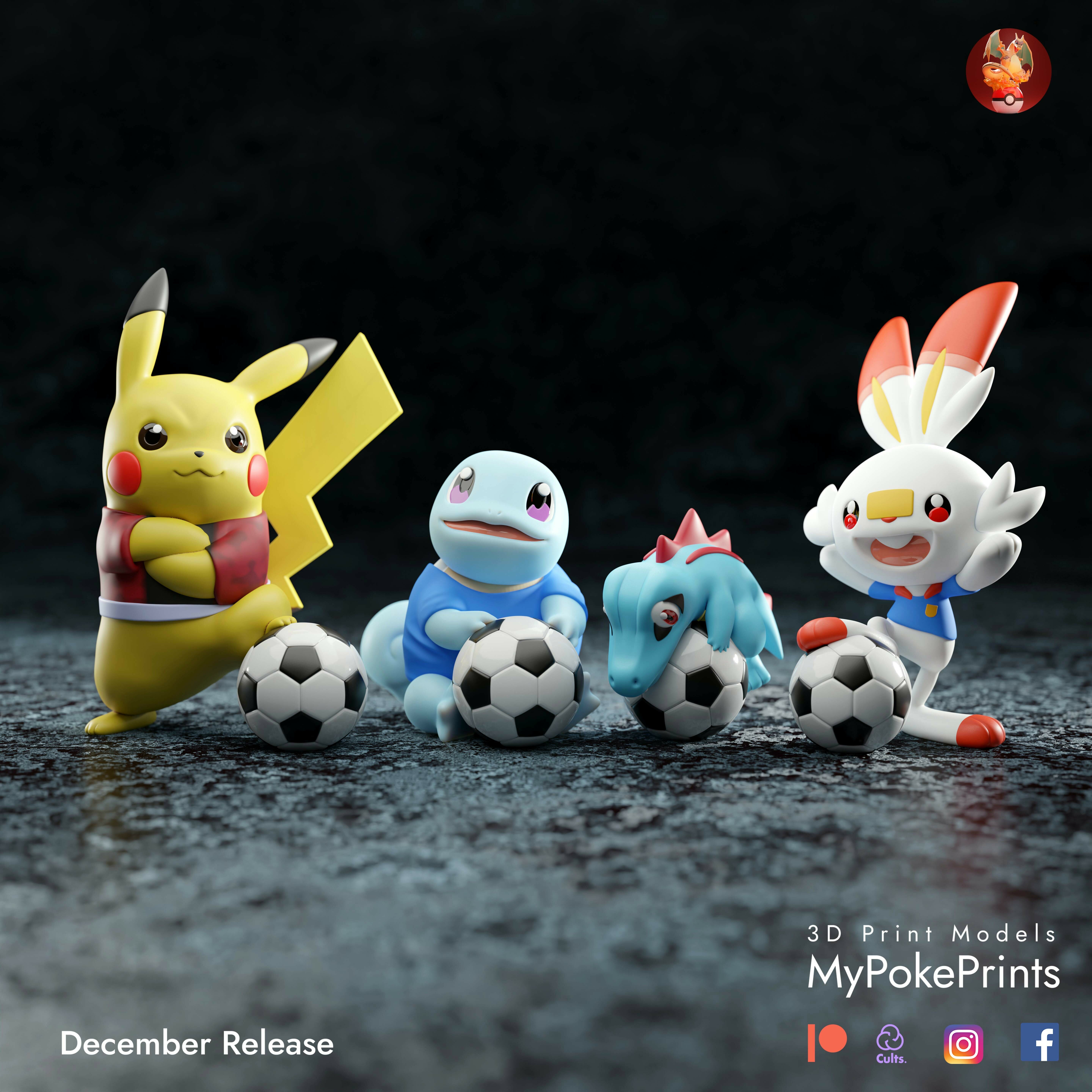 Fußball mons vorausgesetzt Modelle Gengar eevee Umbreon Vaporeon leafeon Pikachu charmander charizard Totodil Welt Tasse Bulbasaur Venusaurier Anlasser 3D print model - Mito3D