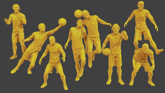 Futbol oyuncular sp paketlemek 4 adam Fincan dünya minyatür şekil heykel spor Messi ronaldo savunmak ileri merkez forvet left mid right kaleci Arjantin Brezilya action figure 3d print model - Mito3D