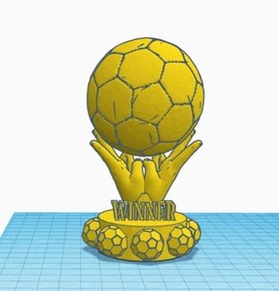 fútbol trofeo torneo deporte niño medalla globo 3d print model - Mito3D
