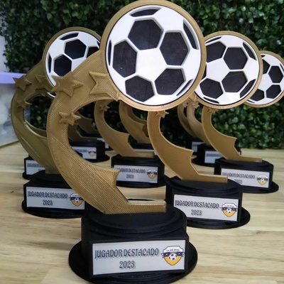 calcio trofeo tazza medaglia medaglie riconoscimento sport campione giocatore palla 3d print model - Mito3D