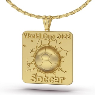 Fußball Welt Tasse 2022 Ball Anhänger Silber Gold Schmuck druckbar 3d Modell Trend Mode Design zbrush Tiger 3d print model - Mito3D