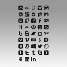icone sociali logo various plas community groups chat dialogue talking communication people websites internet logotypes logos badges symbols networks 3d print model - Mito3D