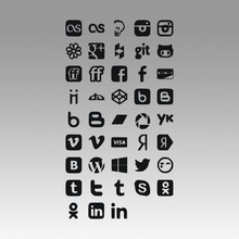 ícones sociais logo various plas community groups chat dialogue talking communication people websites internet logotypes logos badges symbols networks 3d print model - Mito3D