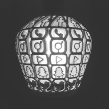 social lamp shade art lampshade light home deco facebook instagram snapchat whatsapp 3d print model - Mito3D