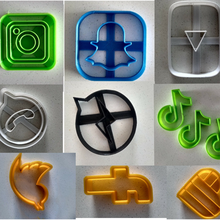 social networks cookie cutter - cutters kitchen media bakery fondant cookies 3d print model - Mito3D