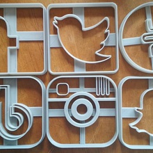 redes sociais as cortador de cookie a arte facebook o twitter instagram tik tok corte snaptchat 3d print model - Mito3D