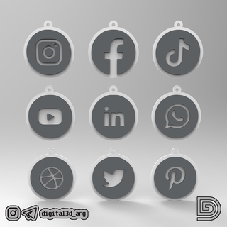 social networks keychain pack keychains personalizedllaver accessories giftsoriginal gifts hechoamano craftsmanship personalizeddetails complements fashion trendy lifestyle friends family birthday christmas whatsapp facebook twitter 3d print model - Mito3D