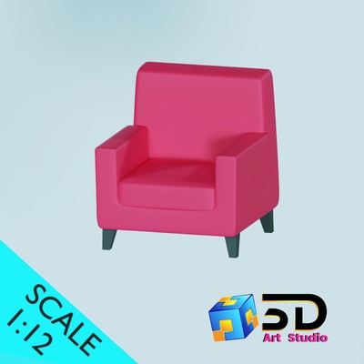 sofa kids toy ready to print home playing miniature doll house 3d print model - Mito3D