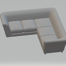 sofá curva Barbie muñeca mueble asiento fundido presión diorama 3d print model - Mito3D