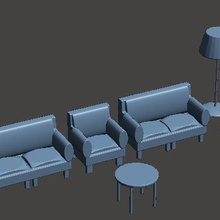 sofa set 3d print model - Mito3D